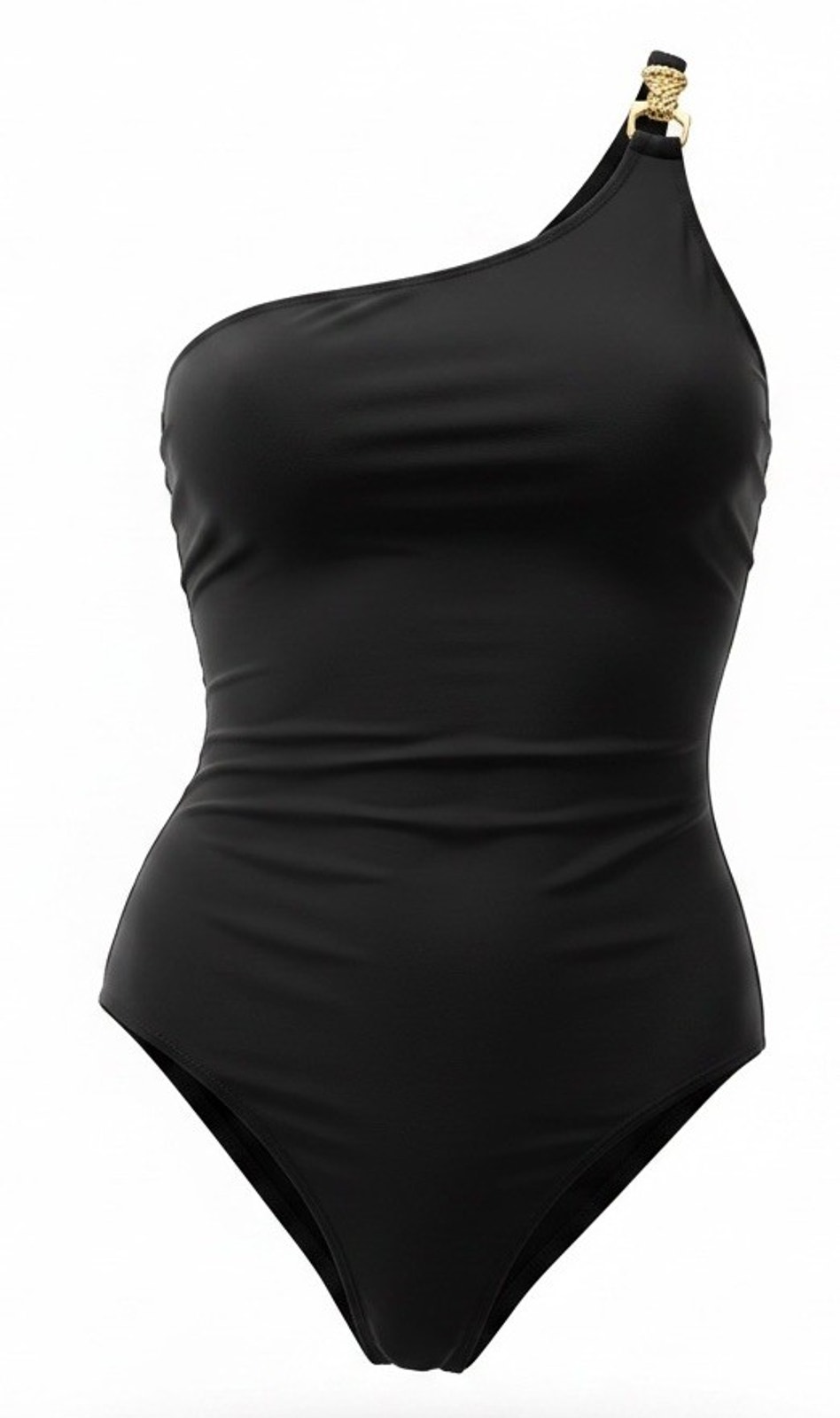 Red Carter Black One Shoulder One Piece Swimsuit Size Us 10 Gold Strap